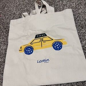 Levain Bakery Cream Tote Bag with Yellow Taxi Design 🍪🗽